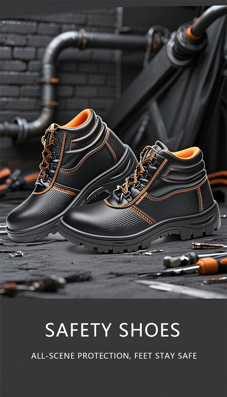 Work Safety Shoes (Black) – Steel Toe Labor Protection Footwear, Non-Slip Boots | Wholesale Workwear & PPE