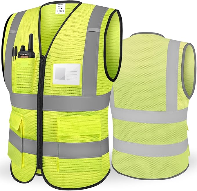 Reflective Safety Vest – High Visibility Cotton + Mesh Construction Vest for Road & Worksite | Wholesale Workwear & Safety Vests