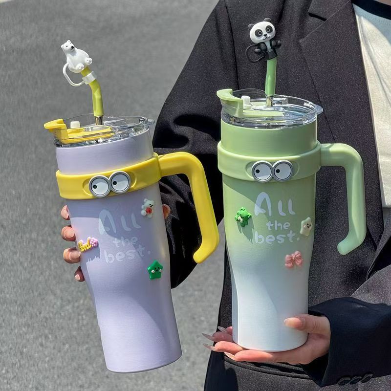 Large Straw Tumbler Cup Set – Reusable Water Bottles with Straw, Assorted Colors (Purple, Blue | Wholesale Drinkware & Tumblers