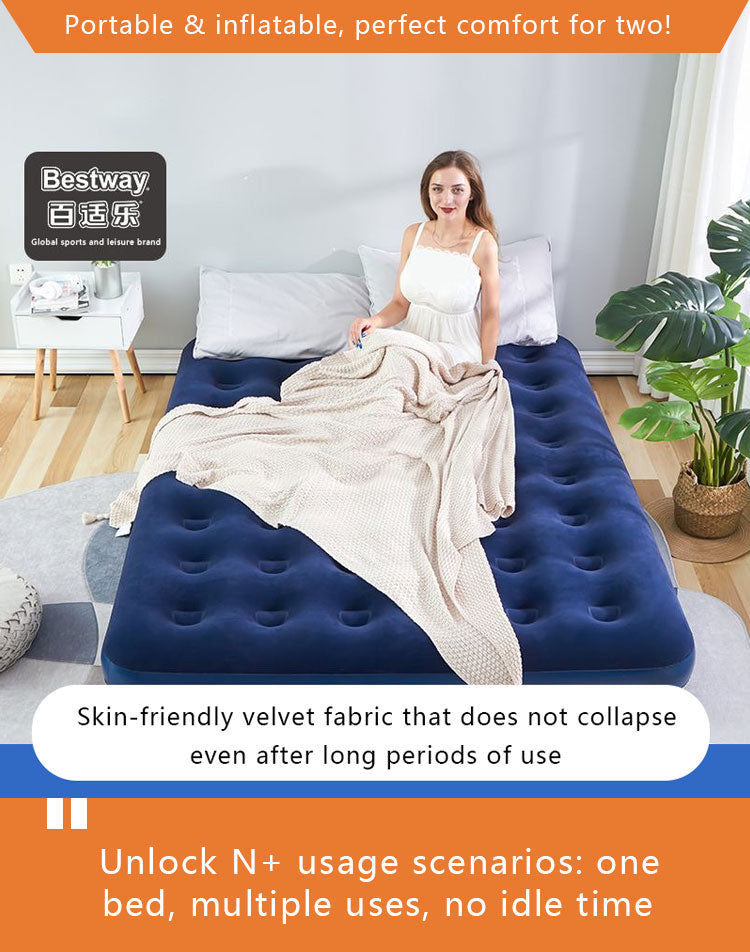 Double Air Mattress – Durable Inflatable Blow Up Bed with Pump for Camping & Guest Use | Wholesale Furniture & Bedding