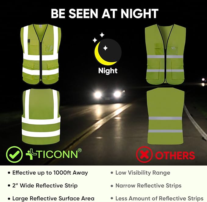 Reflective Safety Vest – High Visibility Cotton + Mesh Construction Vest for Road & Worksite | Wholesale Workwear & Safety Vests
