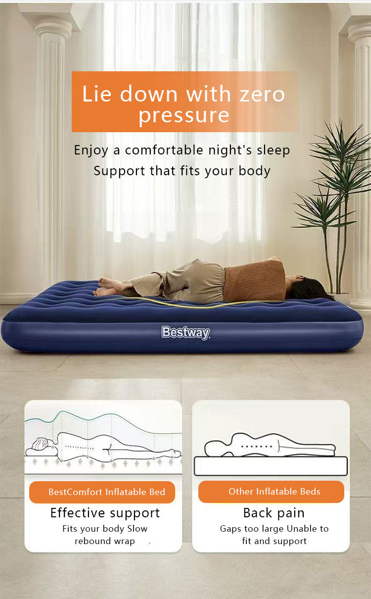 Double Air Mattress – Durable Inflatable Blow Up Bed with Pump for Camping & Guest Use | Wholesale Furniture & Bedding