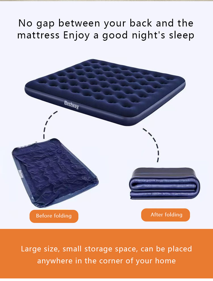 Double Air Mattress – Durable Inflatable Blow Up Bed with Pump for Camping & Guest Use | Wholesale Furniture & Bedding