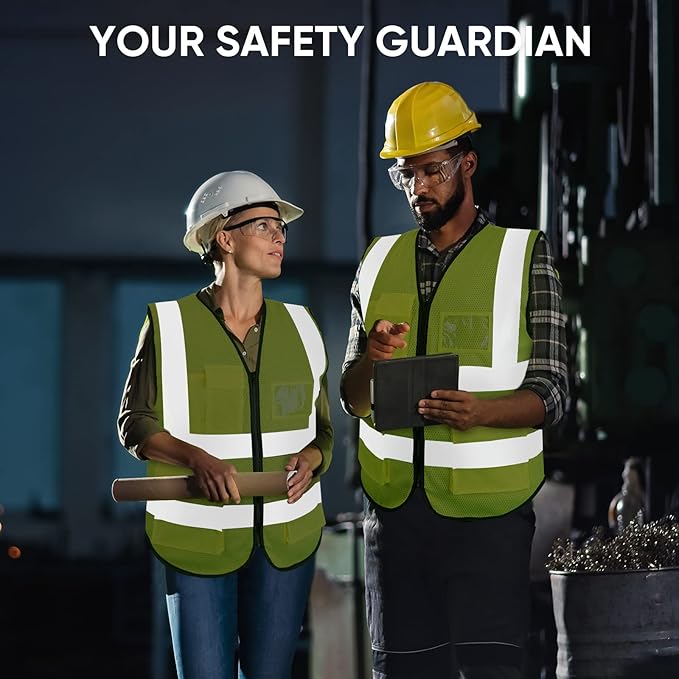 Reflective Safety Vest – High Visibility Cotton + Mesh Construction Vest for Road & Worksite | Wholesale Workwear & Safety Vests